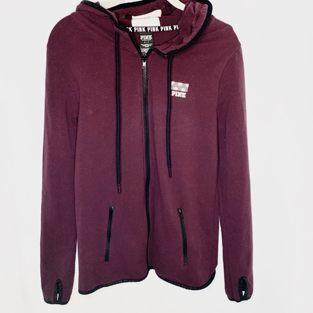 Victoria's Secret PINK Burgundy Zip-Up Hoodie